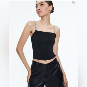 ALICIA + OLIVIA DRINA EMBELLISHED STRAP TANK - Size Medium